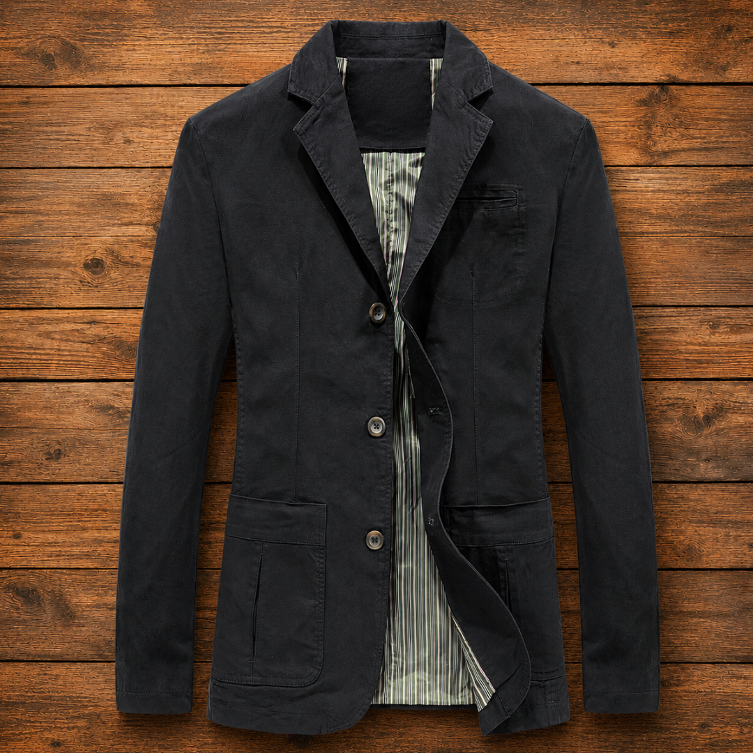 Men's Casual Blazer - Single-Breasted, Button Closure, Two Pockets, Regular Fit