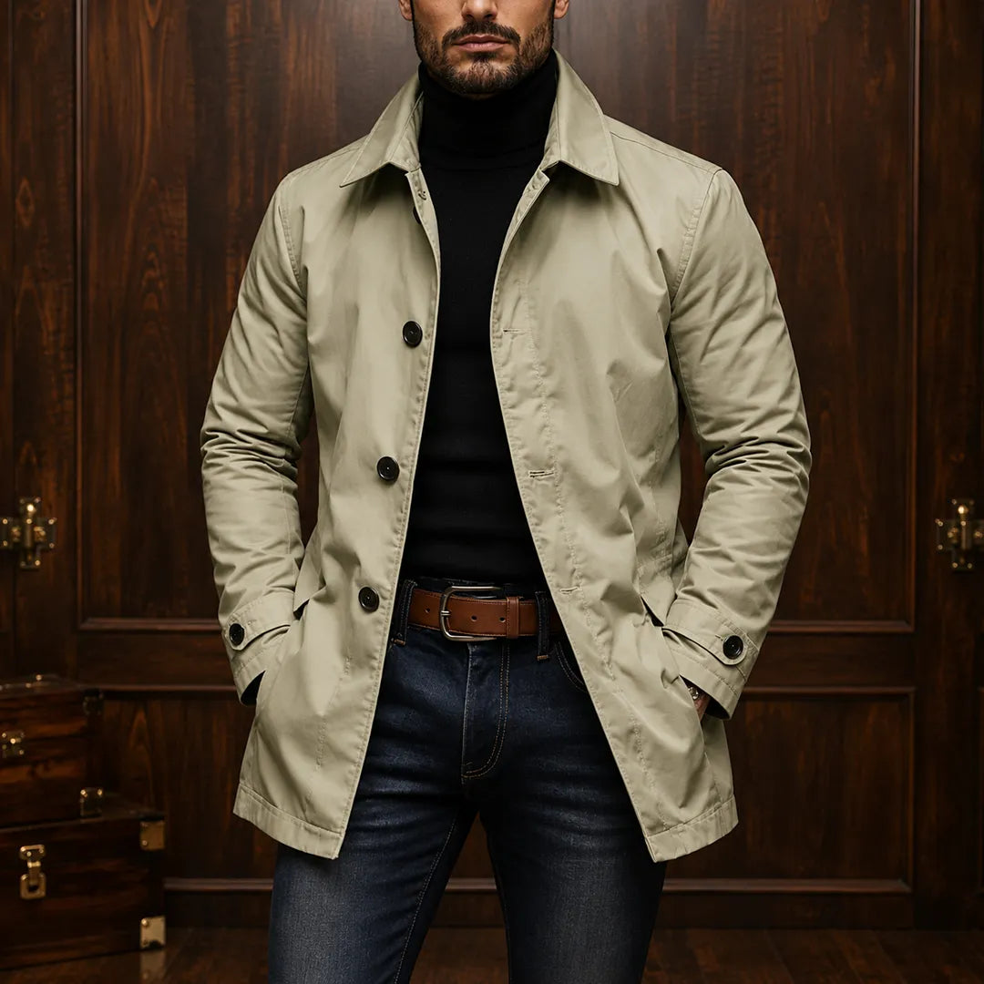 Men's Casual Coat - Button Closure, Classic Collar, Tailored Fit