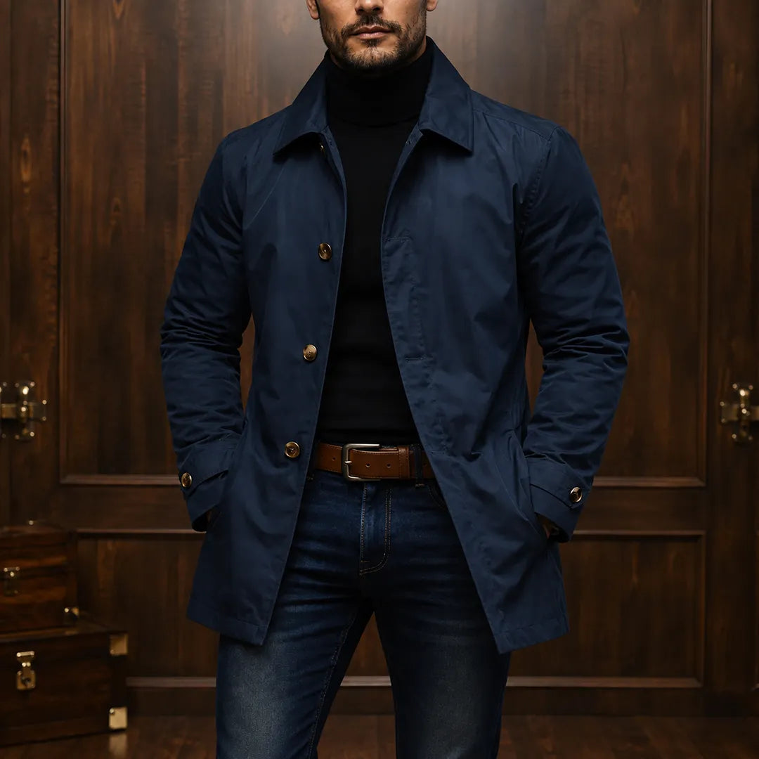 Men's Casual Coat - Button Closure, Classic Collar, Tailored Fit