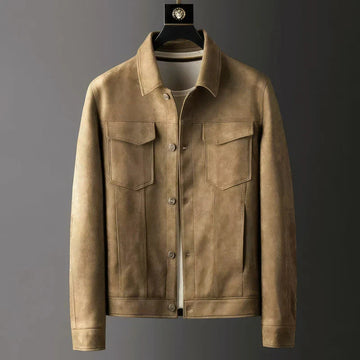Men's Casual Jacket Button-Up Design with Chest Pockets