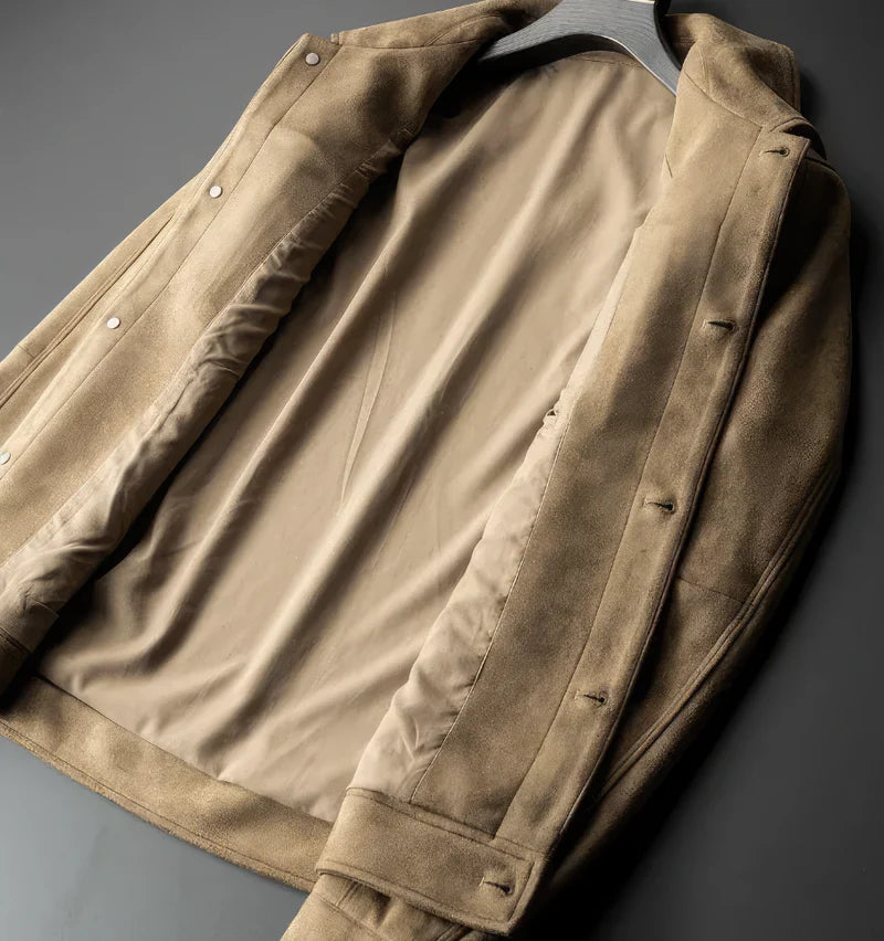 Men's Casual Jacket Button-Up Design with Chest Pockets