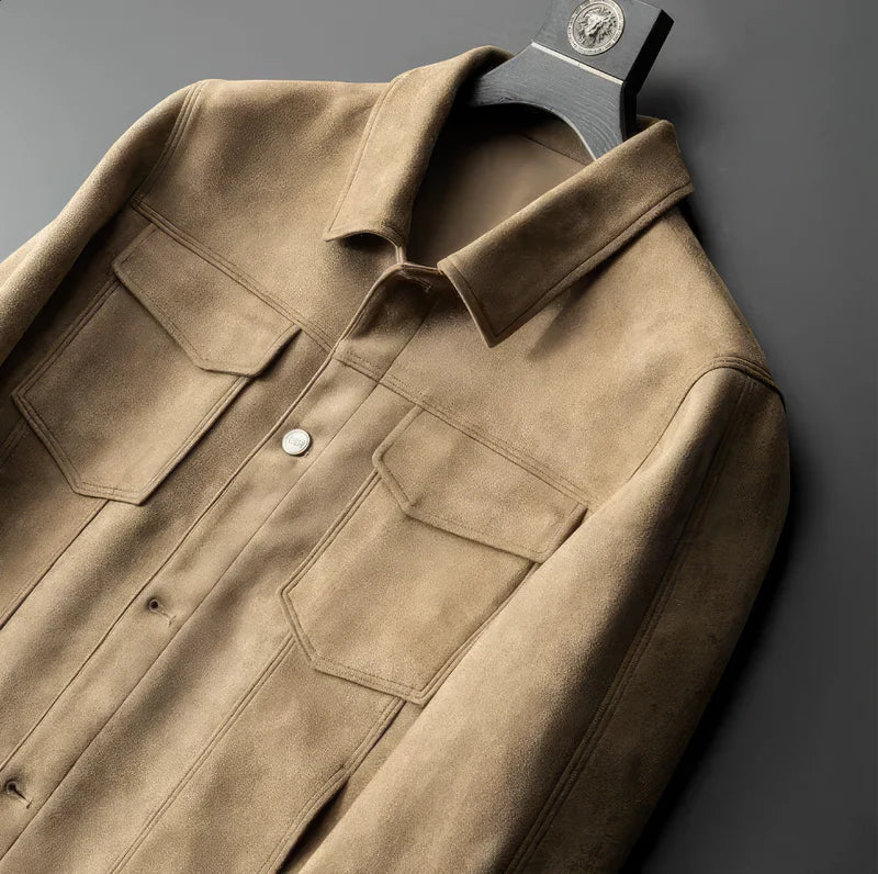 Men's Casual Jacket Button-Up Design with Chest Pockets