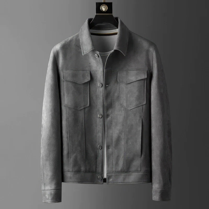 Men's Casual Jacket Button-Up Design with Chest Pockets