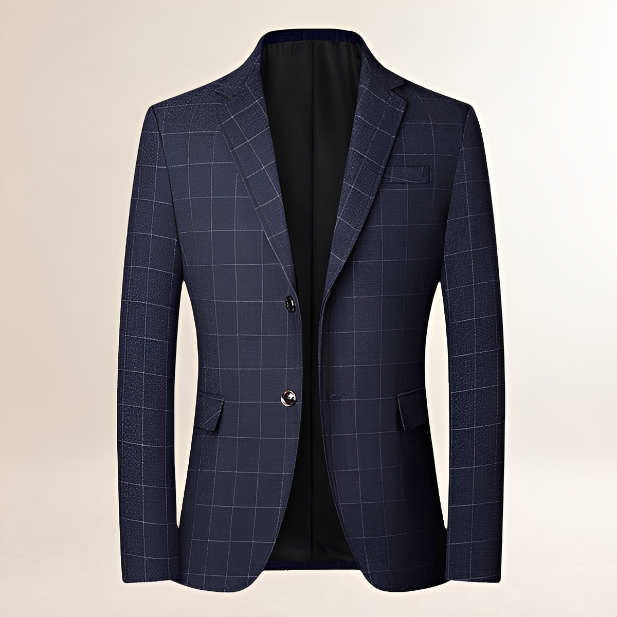 Men's Checked Blazer - Single-Breasted, Notch Lapel, Tailored Fit