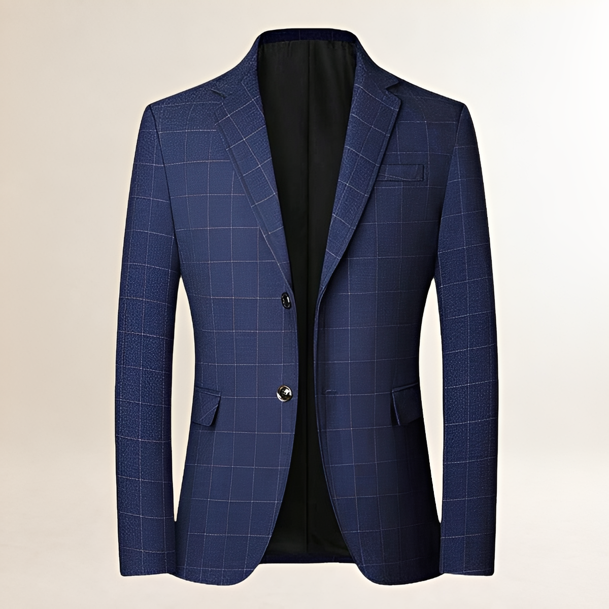 Men's Checked Blazer - Single-Breasted, Notch Lapel, Tailored Fit