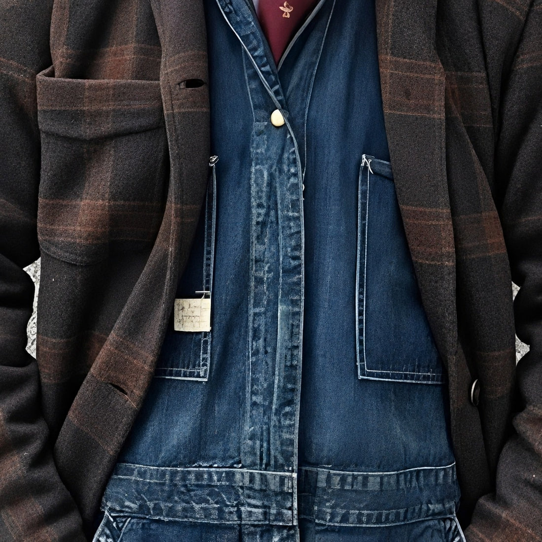 Men's Checkered Blazer Jacket - Lapel Design, Loose Fit