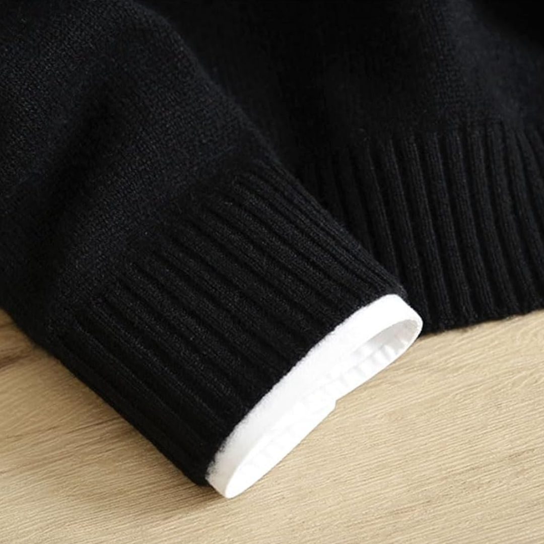 Men's Crew-Neck Pullover Sweater, Long Sleeve with Ribbed Collar, Cuffs & Hem, Regular Fit