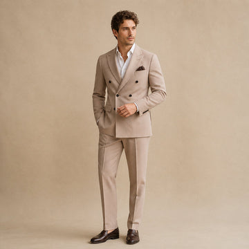 Men's Double Breasted Suit - Tailored Fit Formal Jacket and Trousers Set