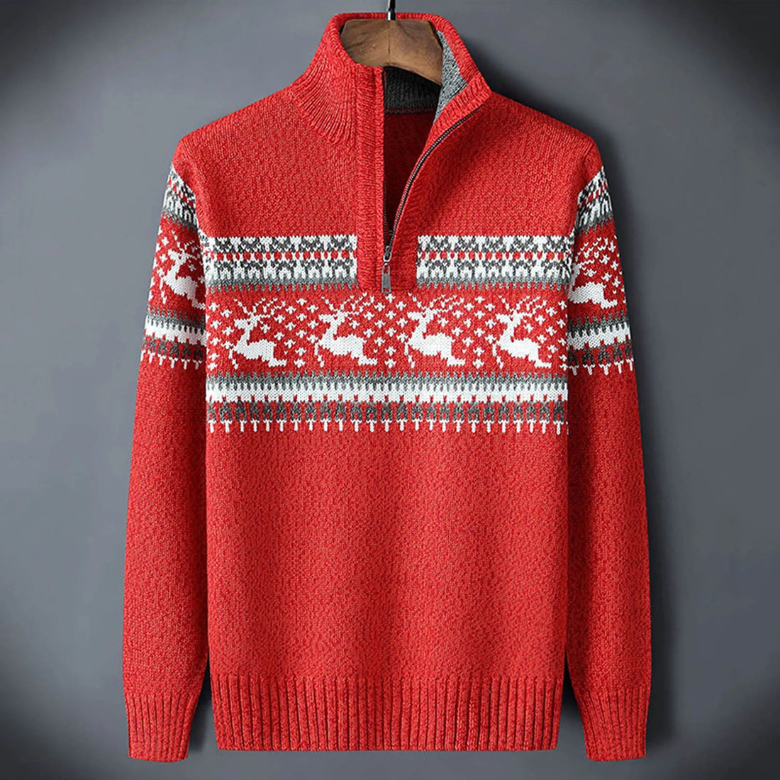 Men's Fair Isle Sweater - Crew Neck, Long Sleeve, Regular Fit