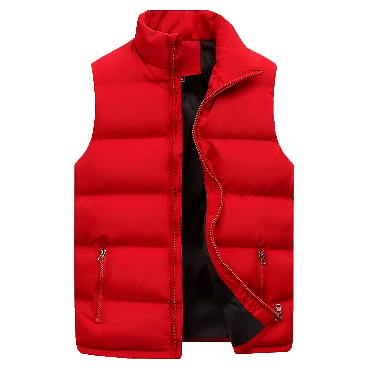 Men's Insulated Vest with Zipper Closure and Pockets - Casual Fit