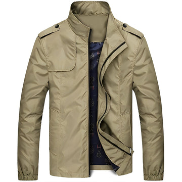 Men's Jacket Casual Lightweight with Zipper Closure and Pockets - Regular Fit