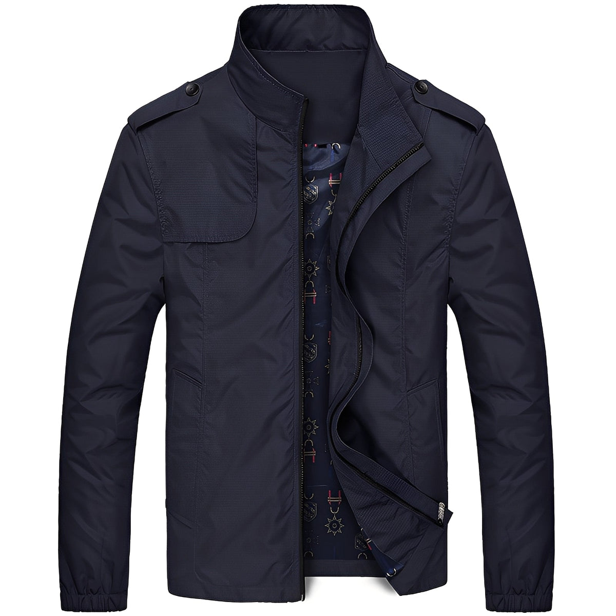 Men's Jacket Casual Lightweight with Zipper Closure and Pockets - Regular Fit