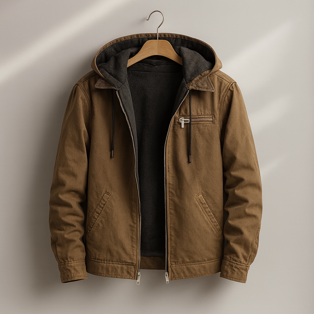 Men's Jacket - Hooded, Zip-Up, Soft Lined, Relaxed Fit