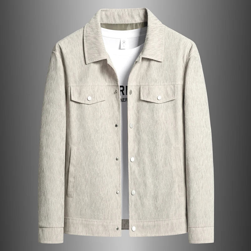 Men's Jacket Lightweight with Button Closure and Chest Pockets