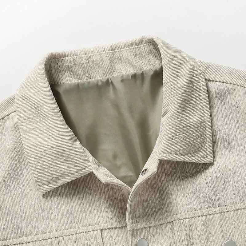 Men's Jacket Lightweight with Button Closure and Chest Pockets