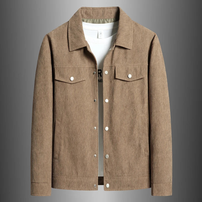 Men's Jacket Lightweight with Button Closure and Chest Pockets