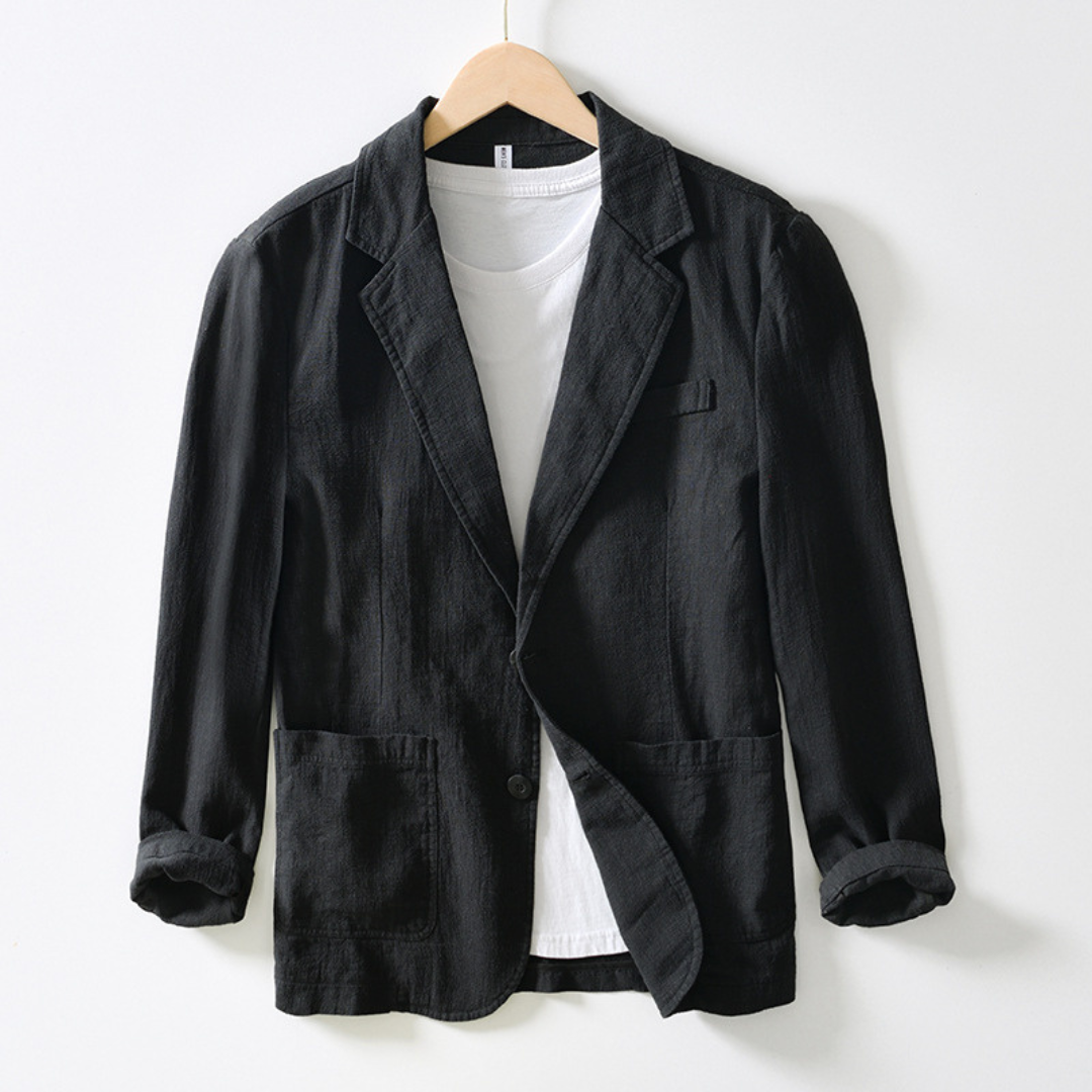 Men's Jacket Notch-Lapel Single-Breasted Two-Button with Patch Pockets - Regular Fit
