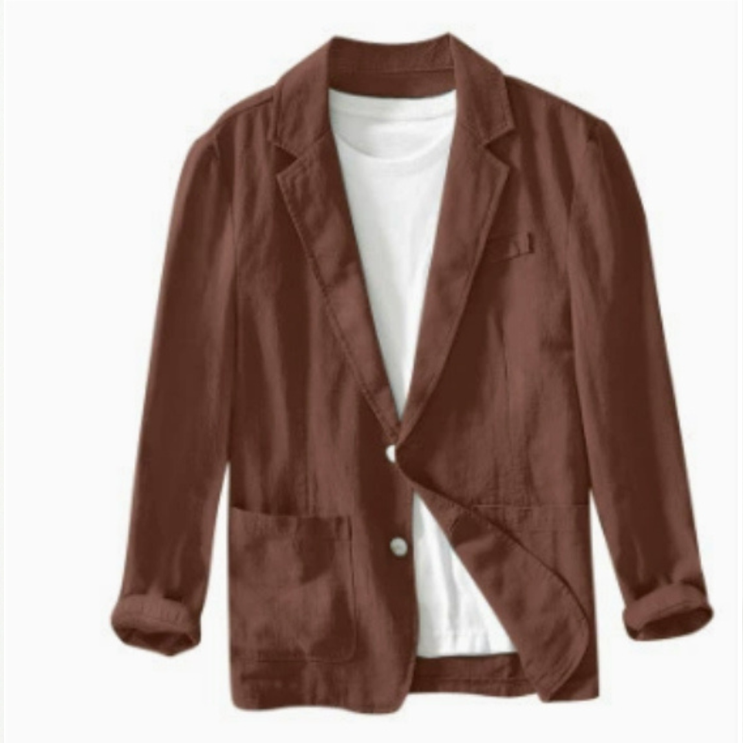 Men's Jacket Notch-Lapel Single-Breasted Two-Button with Patch Pockets - Regular Fit
