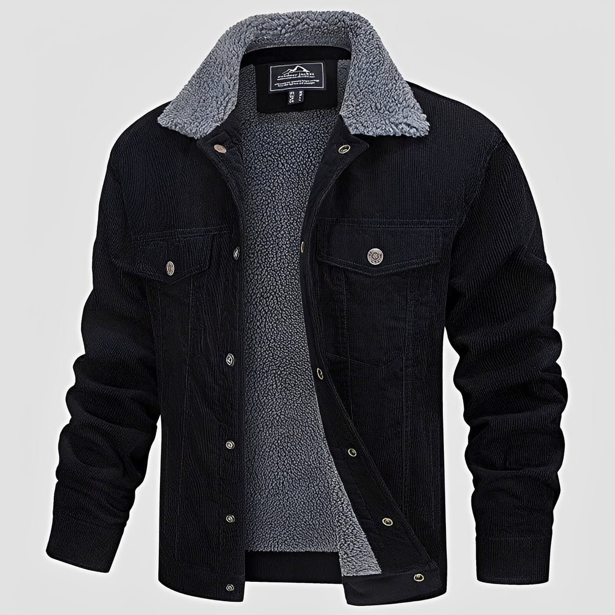 Men's Jacket with Button Closure and Collar - Casual Fit