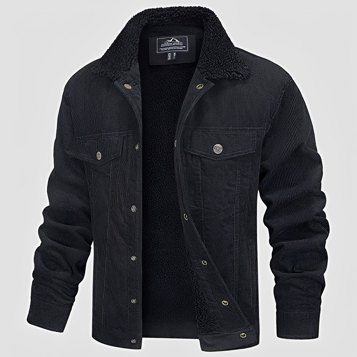 Men's Jacket with Button Closure and Collar - Casual Fit