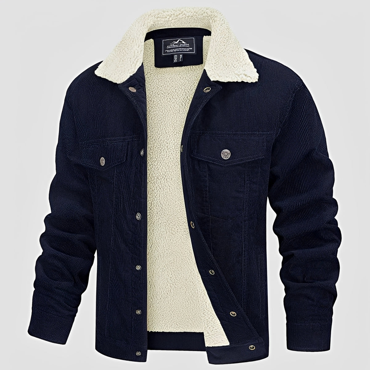 Men's Jacket with Button Closure and Collar - Casual Fit