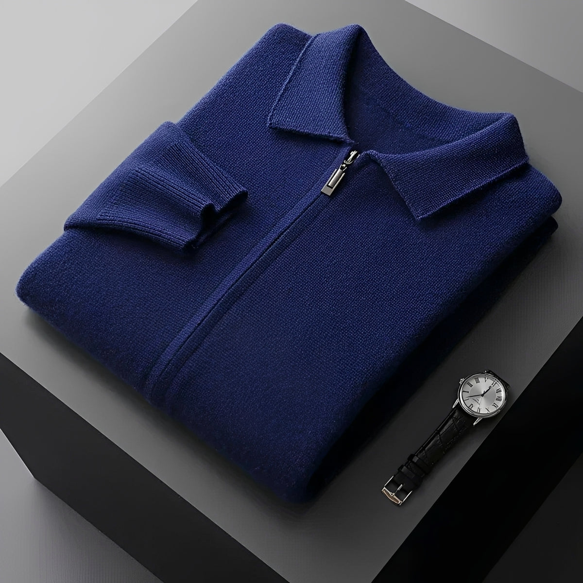 Men's Jacket Zip-Up with Collar - Casual Fit, Long Sleeve Design