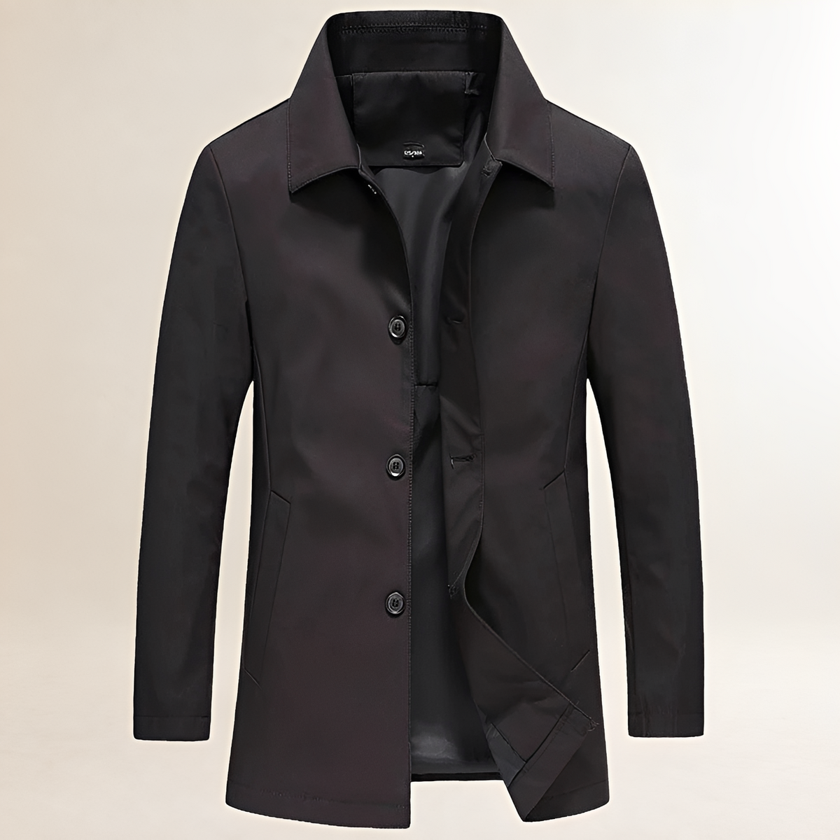 Men's Long Button-Up Jacket - Casual Fit, Classic Design