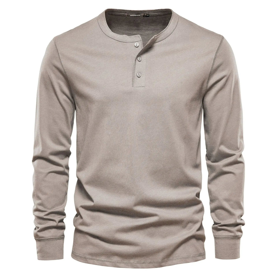 Men's Long Sleeve Henley T-Shirt - Button Neck, Regular Fit