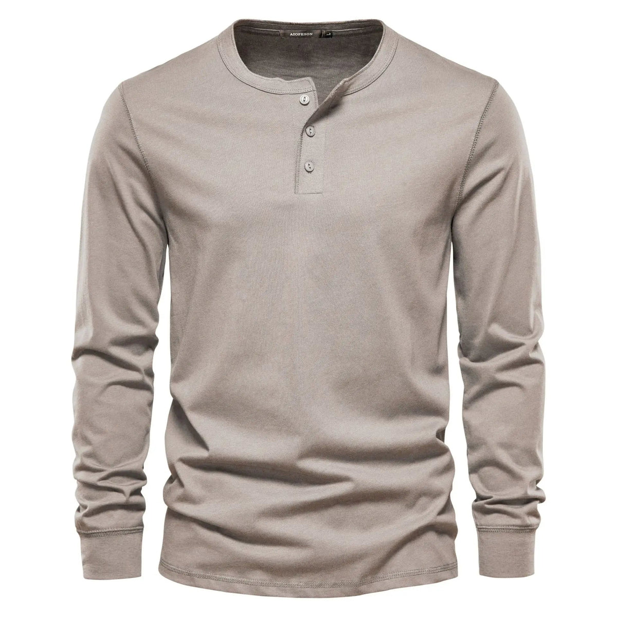 Men's Long Sleeve Henley T-Shirt - Button Neck, Regular Fit
