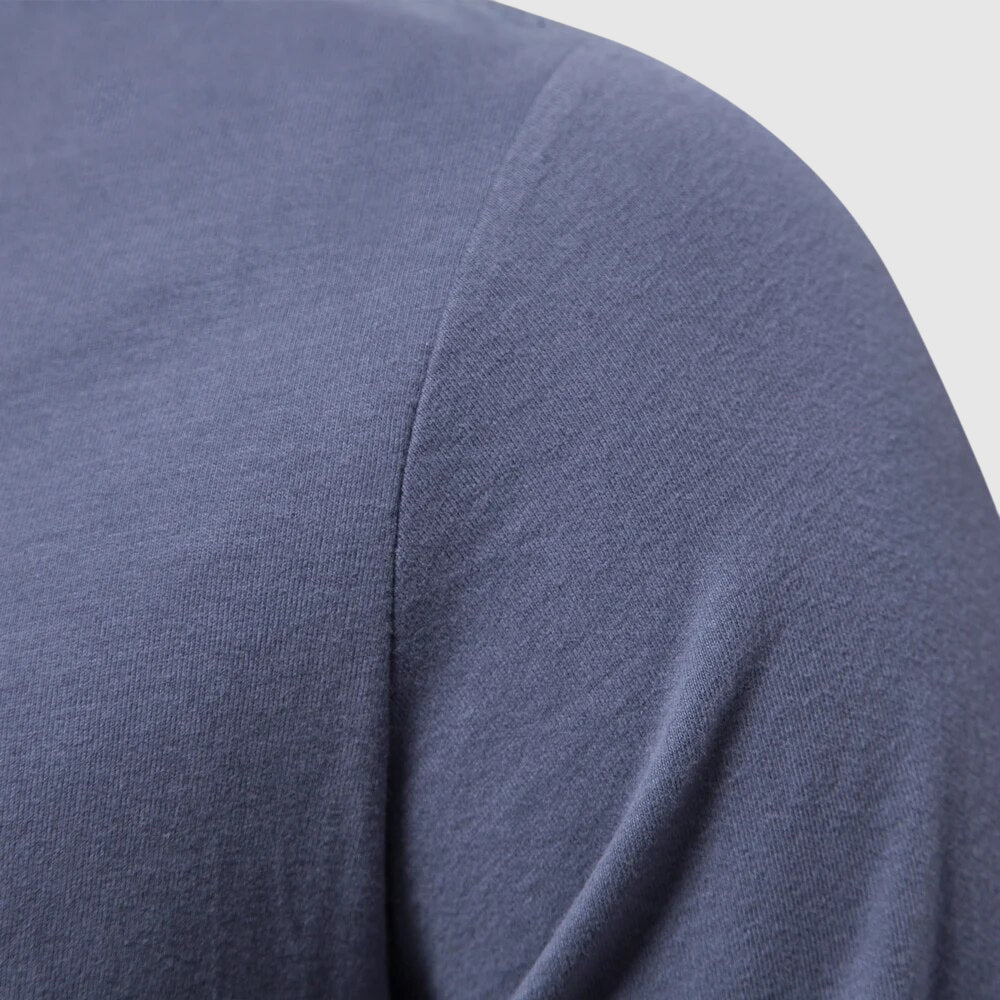Men's Long Sleeve T-Shirt with O-Neck Collar and Logo Patch - Regular Fit