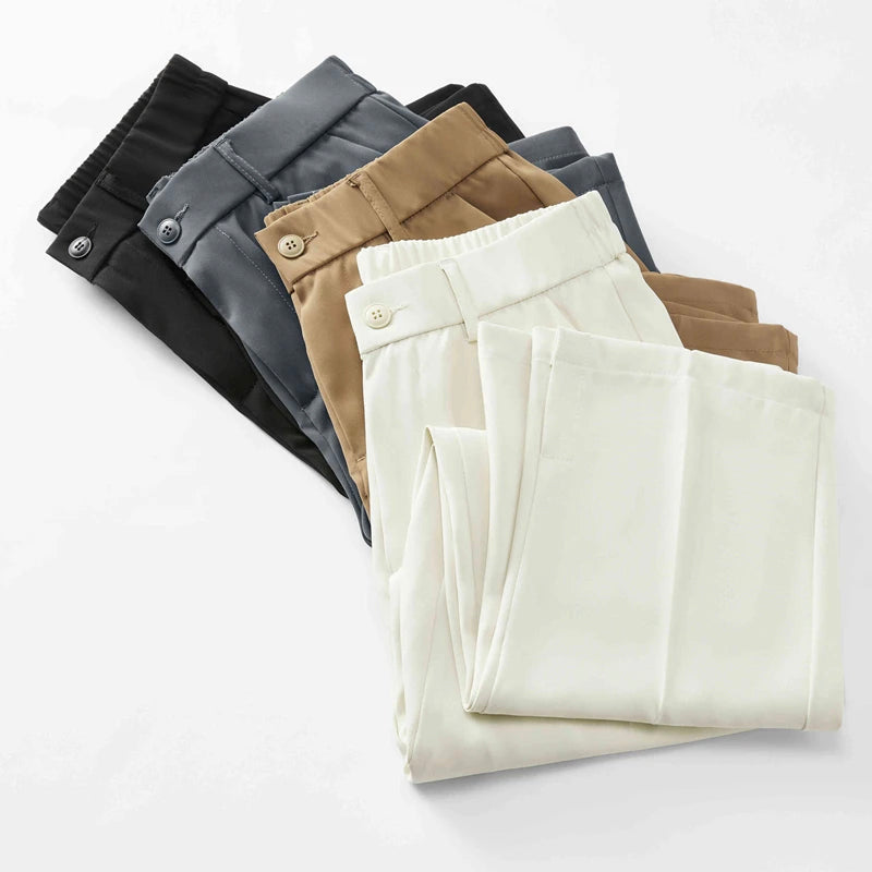 Men's Loose Fit Pants with Side Pockets and Wide Leg Design