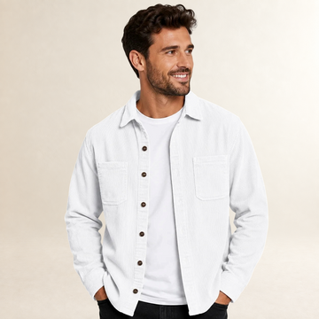 Men's Overshirt Shacket with Lapel Collar and Button Front - Regular Fit Casual Style