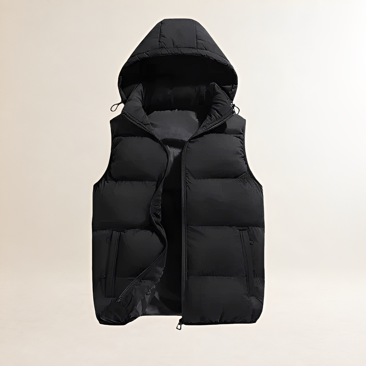 Men's Padded Bodywarmer Vest with Hood - Lightweight, Zip Closure, Casual Fit