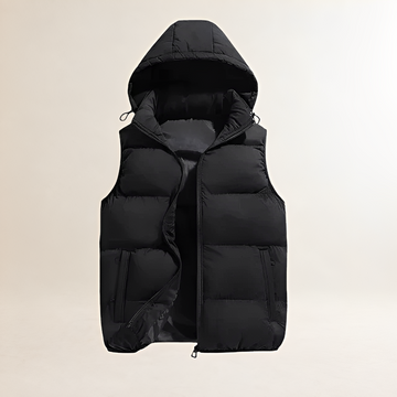 Men's Padded Bodywarmer Vest with Hood - Lightweight, Zip Closure, Casual Fit