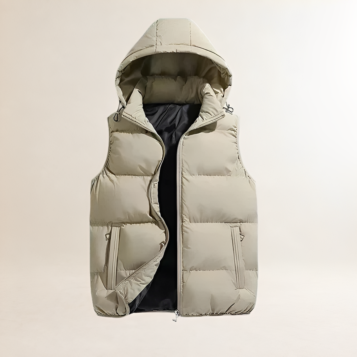 Men's Padded Bodywarmer Vest with Hood - Lightweight, Zip Closure, Casual Fit