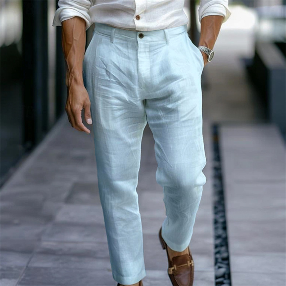 Men's Pants - Tailored Pleated Front, Tapered Ankle-Length Fit