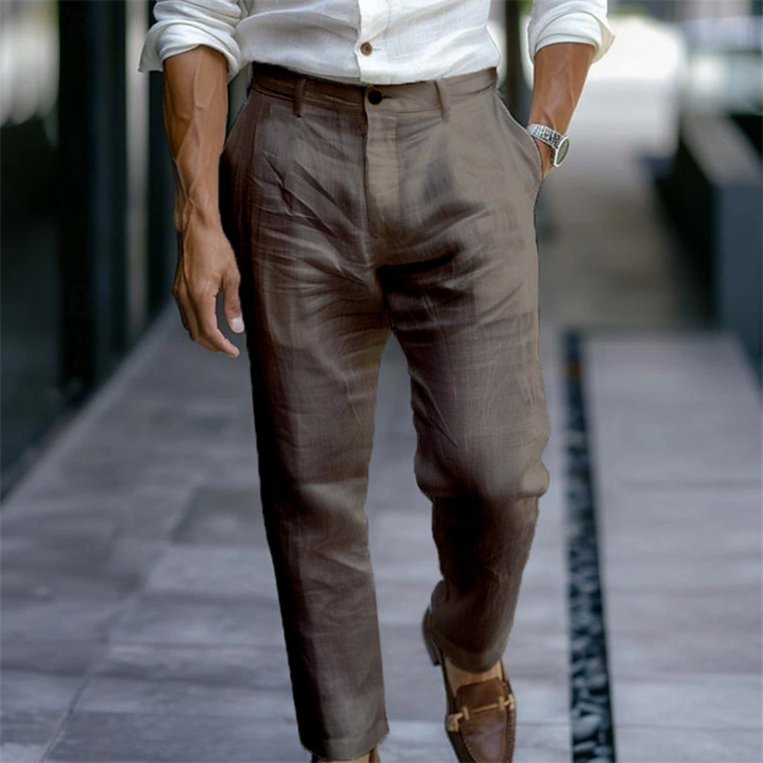 Men's Pants - Tailored Pleated Front, Tapered Ankle-Length Fit