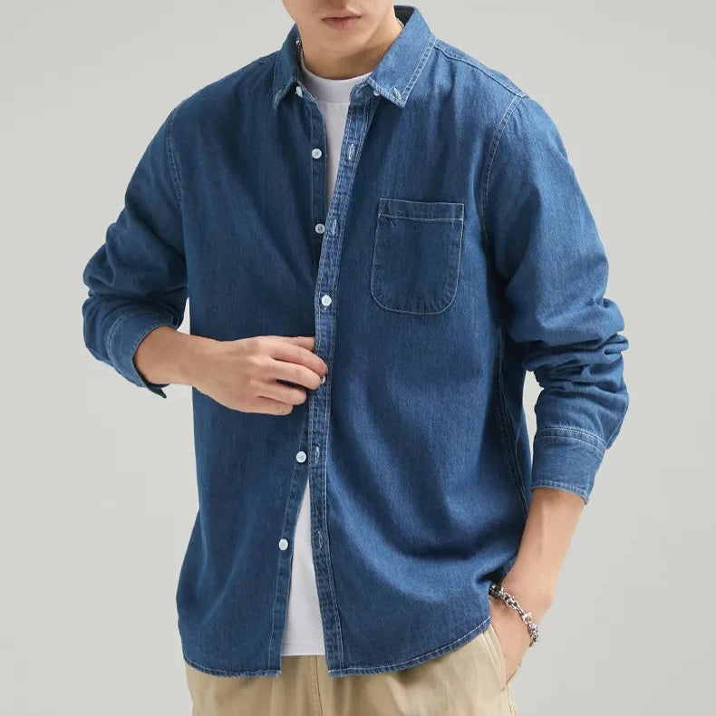 Men's Shirt - Classic Fit with Button Closure and Chest Pocket