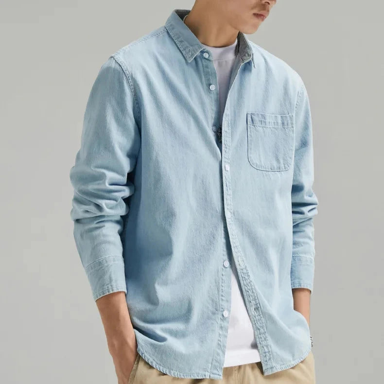 Men's Shirt - Classic Fit with Button Closure and Chest Pocket