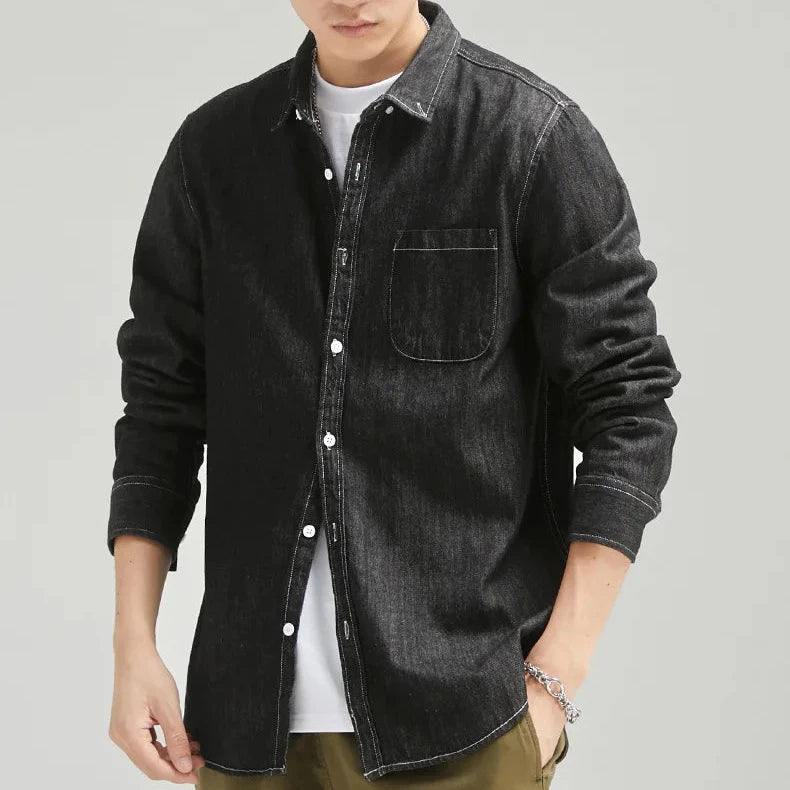 Men's Shirt - Classic Fit with Button Closure and Chest Pocket