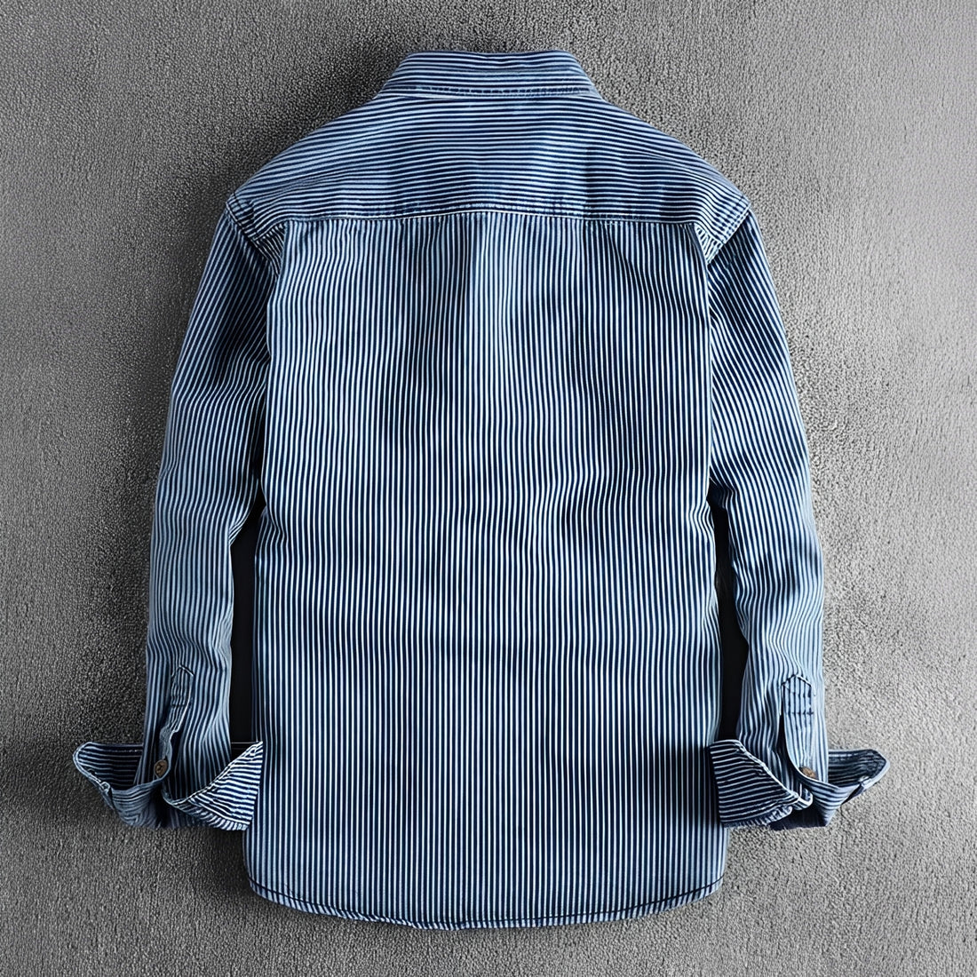 Men's Striped Shirt - Long Sleeve, Button Closure, Two Chest Pockets