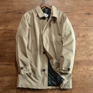 Men's Tailored Overcoat - Insulated, Button Closure, Structured Fit