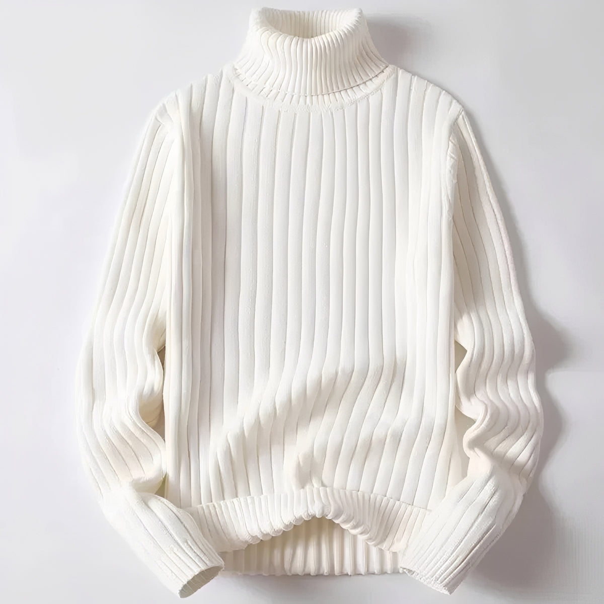 Men's Turtleneck Sweater Ribbed Design - Regular Fit