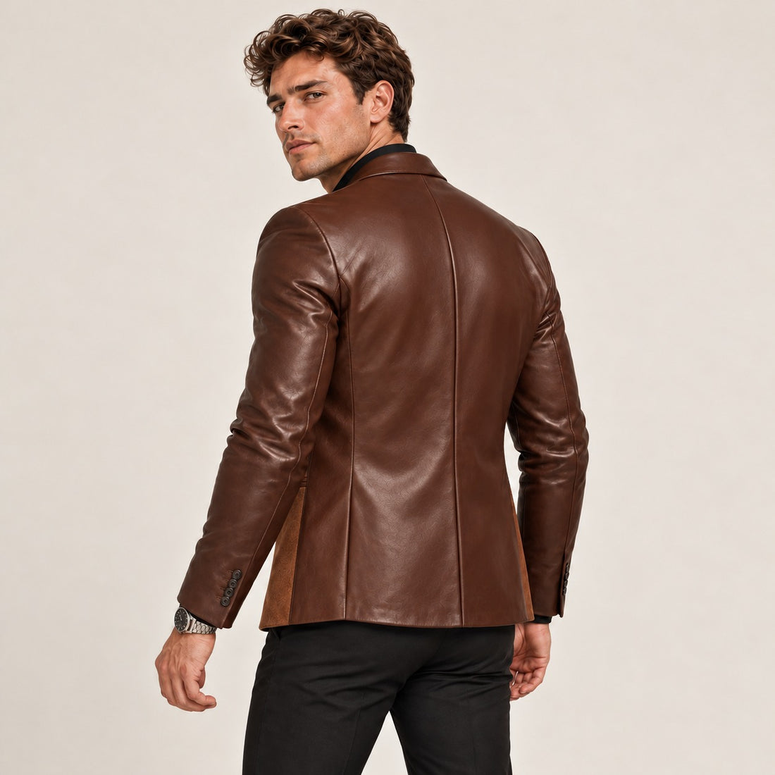 Men's Two-Tone Blazer - Tailored Fit, Peaked Lapel, Smart Casual Style