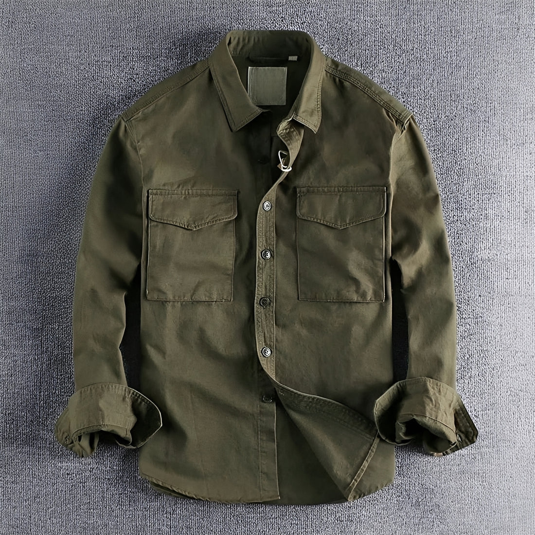 Men's Utility Shirt - Button Closure, Two Chest Pockets, Regular Fit