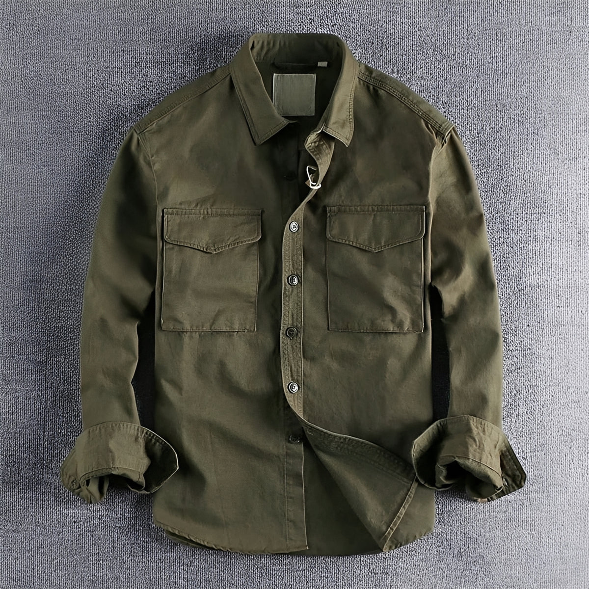 Men's Utility Shirt - Button Closure, Two Chest Pockets, Regular Fit