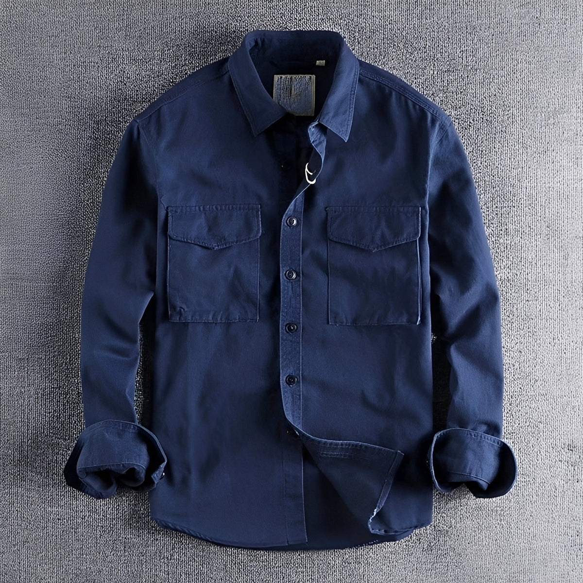 Men's Utility Shirt - Button Closure, Two Chest Pockets, Regular Fit