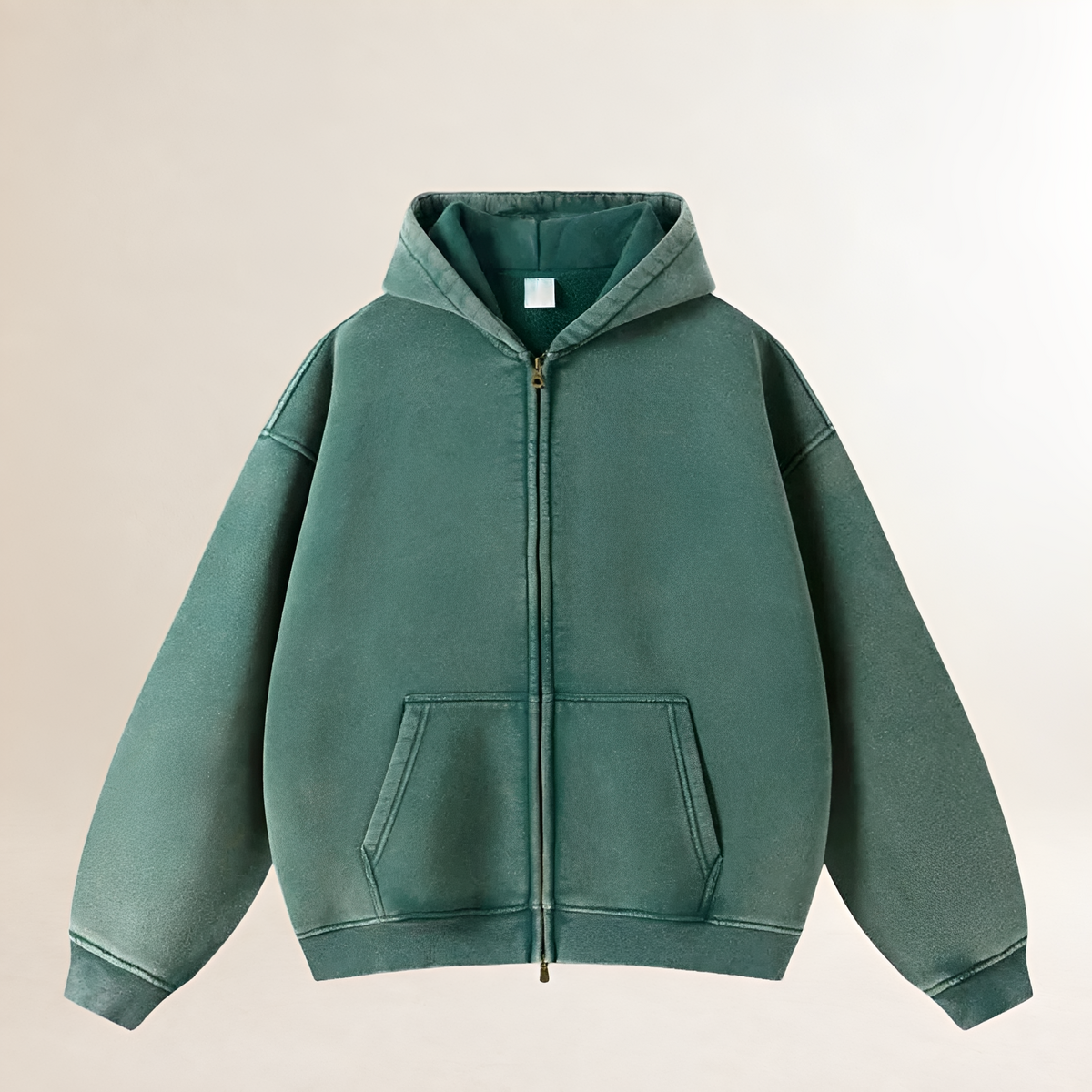 Men's Zipped Hoodie - Oversized Fit, Cozy Hood, Front Pockets