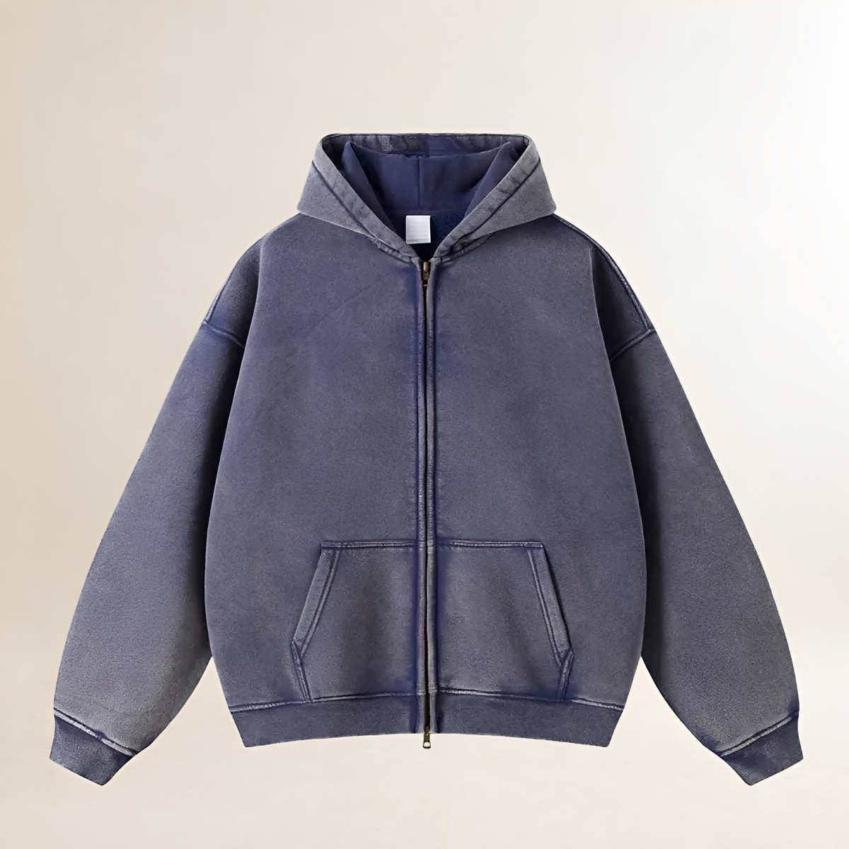 Men's Zipped Hoodie - Oversized Fit, Cozy Hood, Front Pockets