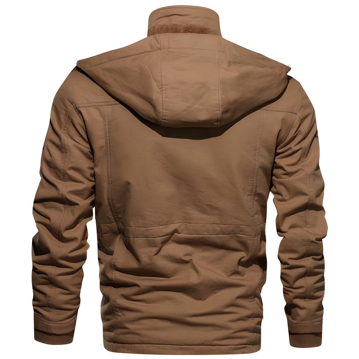 Military Jacket for Men - Multiple Pockets, Button and Zipper Closure, Structured Fit